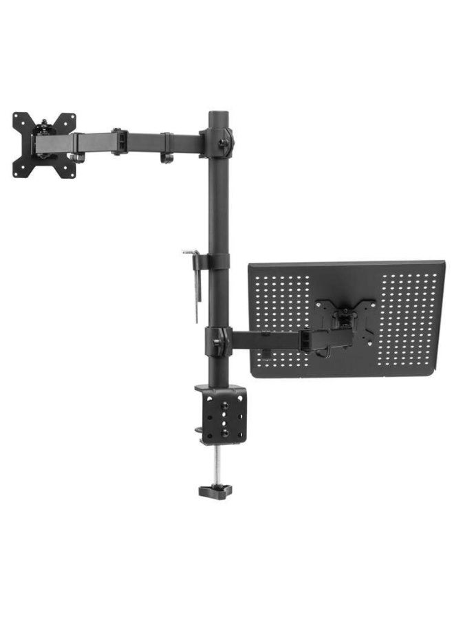 M.A&F's Monitor Arm with Laptop Tray for 13 to 27 Inch Screen & up to 17 inch Notebook, Adjustable Monitor and Laptop Stand, Ergonomic Monitor Arm Desk Mount with Clamp, Grommet Fits VESA 75/100 - Image 3