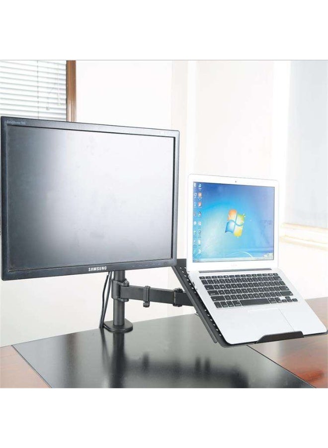 M.A&F's Monitor Arm with Laptop Tray for 13 to 27 Inch Screen & up to 17 inch Notebook, Adjustable Monitor and Laptop Stand, Ergonomic Monitor Arm Desk Mount with Clamp, Grommet Fits VESA 75/100 - Image 5