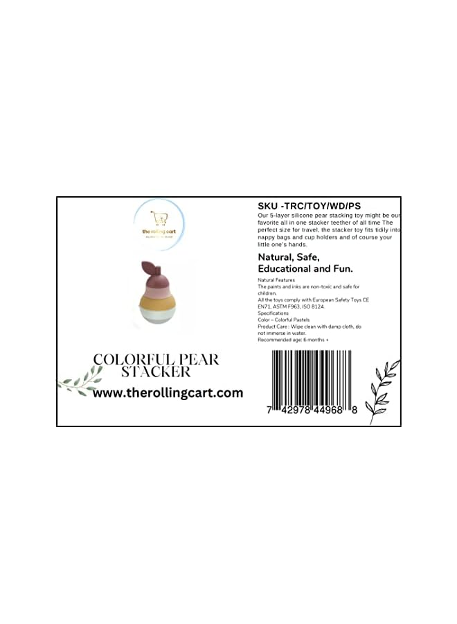 PROMASS Pear Stacker - Pastel - Stacking toy - Teething toy - Sorting toy - Image 3