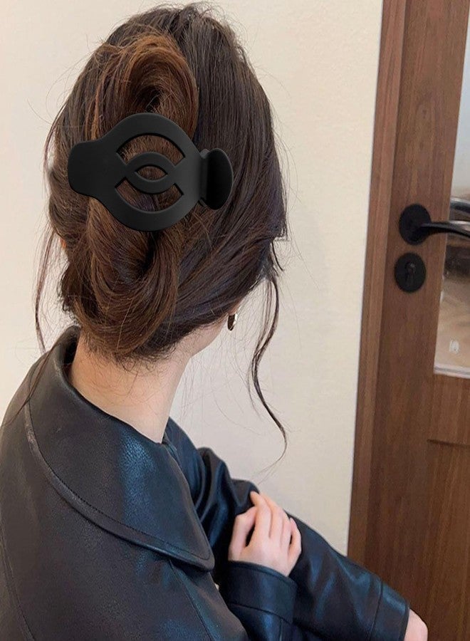 سوبو مشابك شعر مسطحة سوداء من SuPoo مقاس 5 بوصات للنساء، مشابك شعر مسطحة كبيرة، مشابك شعر فرنسية كونكورد، مشابك جانبية منزلقة لزيادة كثافة الشعر، مشابك شعر قوية التثبيت، مشابك شعر على شكل منقار البط للشعر الكثيف والخفيف، 4 قطع - Image 5