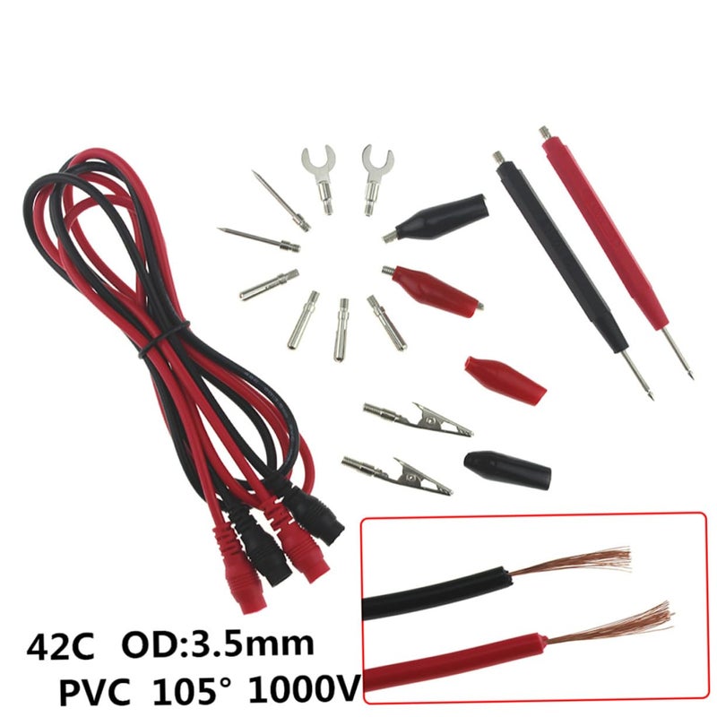 مقياس متعدد رقمي مع إضاءة خلفية لاختبار الجهد المتردد والمستمر والأوم مع مجسات مطاطية عازلة - Image 5