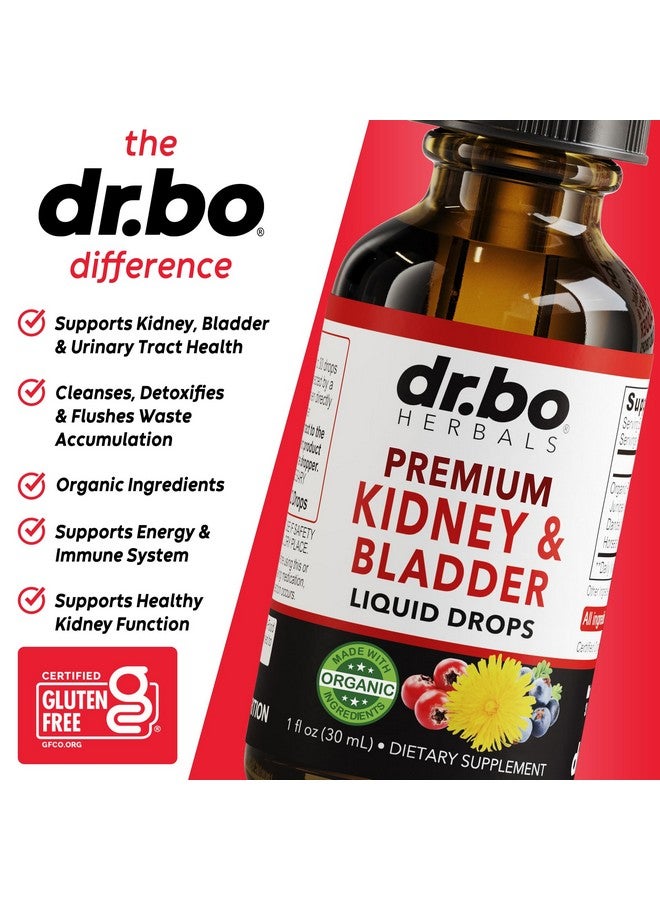 dr.bo Kidney Support Supplement Bladder Health - Organic Renal Cleanse Supplements Drops Juniper Berry Cleavers Dandelion - Renal Kidney Cleanse Detox Urinary Tract Herbal Bladder Support Flush Kidneys 1oz - Image 4