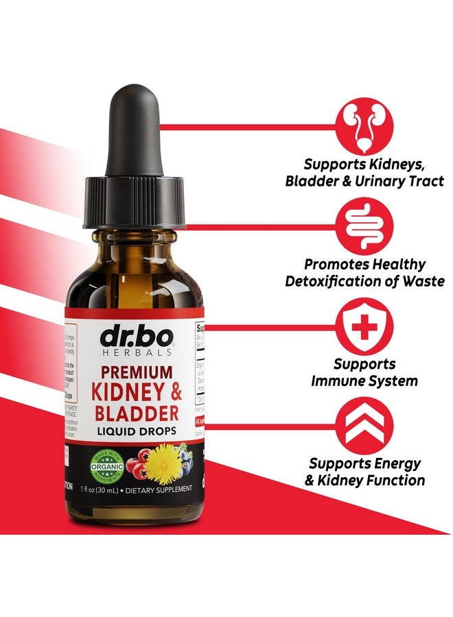 dr.bo Kidney Support Supplement Bladder Health - Organic Renal Cleanse Supplements Drops Juniper Berry Cleavers Dandelion - Renal Kidney Cleanse Detox Urinary Tract Herbal Bladder Support Flush Kidneys 1oz - Image 2