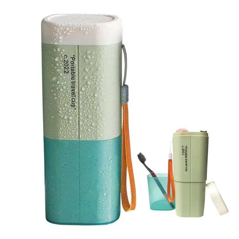 Rmannke Toothbrush Travel Case Portable Travel Toothbrush Holder Multifunction Toothbrushes Toothpaste Set with Cup Toothbrush Case for Traveling Camping School Business and Daily Uses Green - Image 3