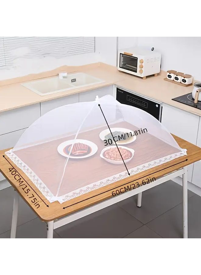 Washable Mesh Food Cover Dining Table Insect Proof Cover 16.93 by 16.93 Inch Folding Vegetable Cover for Home and Outdoor Gatherings - Image 4