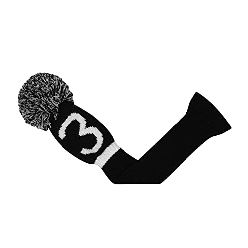 Scott Edward Knit Golf Club Cover with a Pom Set of 5 Head Covers Protect Driver Wood(460cc) 1 Fairway Wood2 and Hybrid/UT2 with Rotating Club Number Tags - Image 4