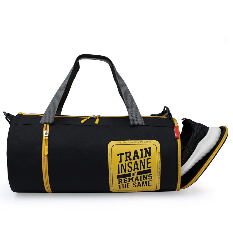 SFANE Polyester Men & Women Trendy Sports Duffle/Gym Bag/Shoulder Bag (Yellow) with Shoe Compartment (1 Qty). - Image 1