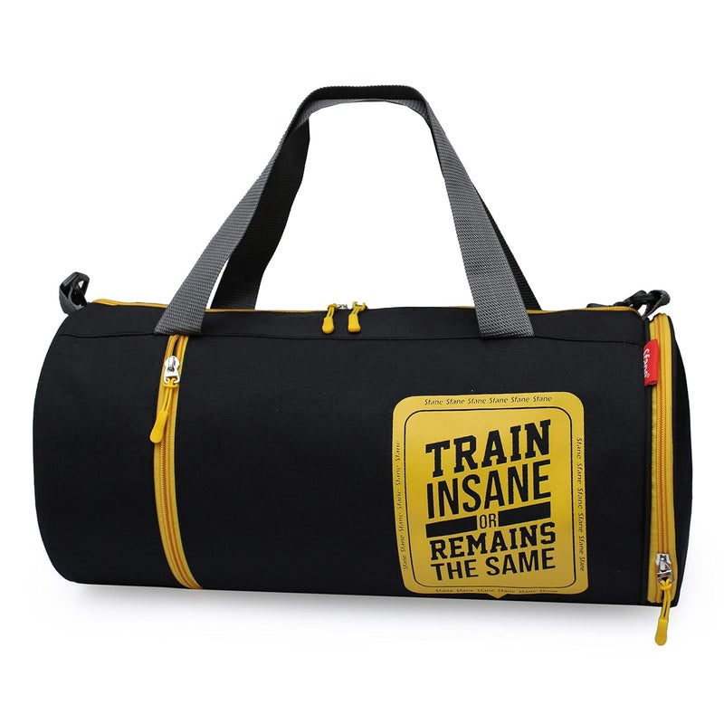 SFANE Polyester Men & Women Trendy Sports Duffle/Gym Bag/Shoulder Bag (Yellow) with Shoe Compartment (1 Qty). - Image 2