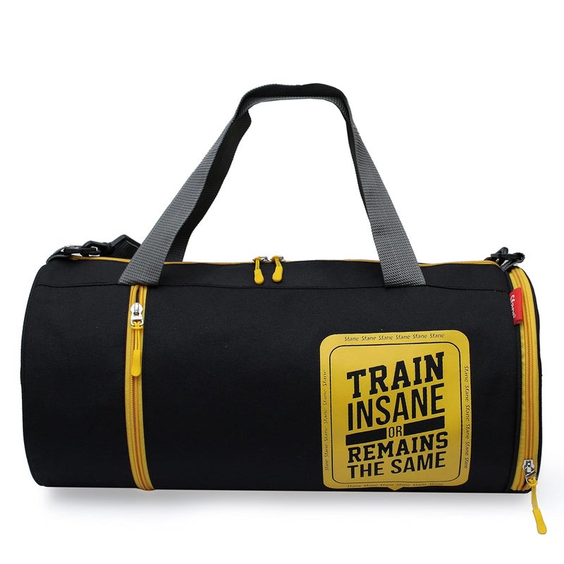 SFANE Polyester Men & Women Trendy Sports Duffle/Gym Bag/Shoulder Bag (Yellow) with Shoe Compartment (1 Qty). - Image 4