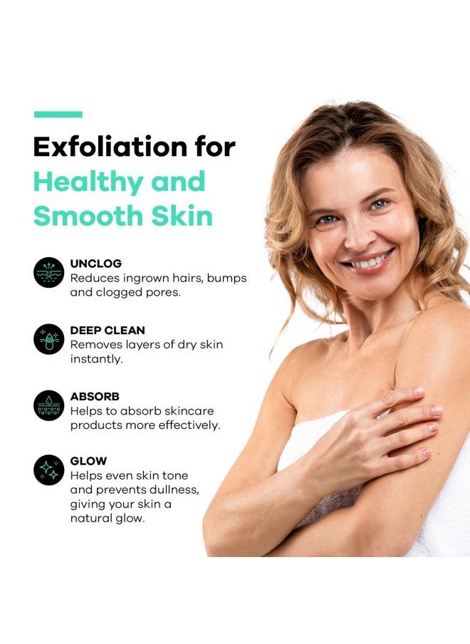 dermasuri - Deep Exfoliating Glove for Shower - Scrubbing Mitt Body Scrubber Gloves Skin Exfoliator & Eliminates Dead Skin - Keratosis Pilaris Scrub Spray Tan Remover - Korean Skincare for Body (2 Pack) - Image 1