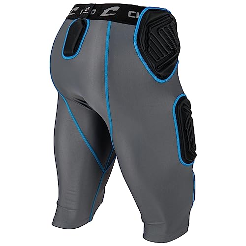 CHAMPRO Boys Bull Rush 7Pad Compression Girdle Small Charcoal Black Inset - Image 3