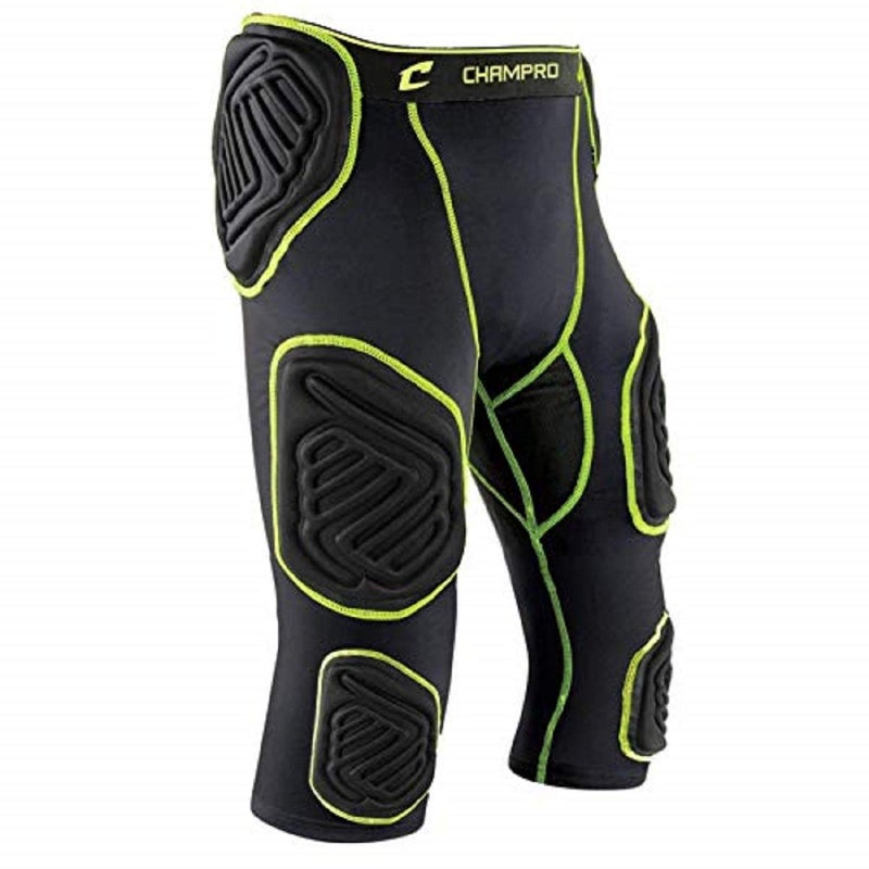 CHAMPRO Boys Bull Rush 7Pad Compression Girdle Small Charcoal Black Inset - Image 2