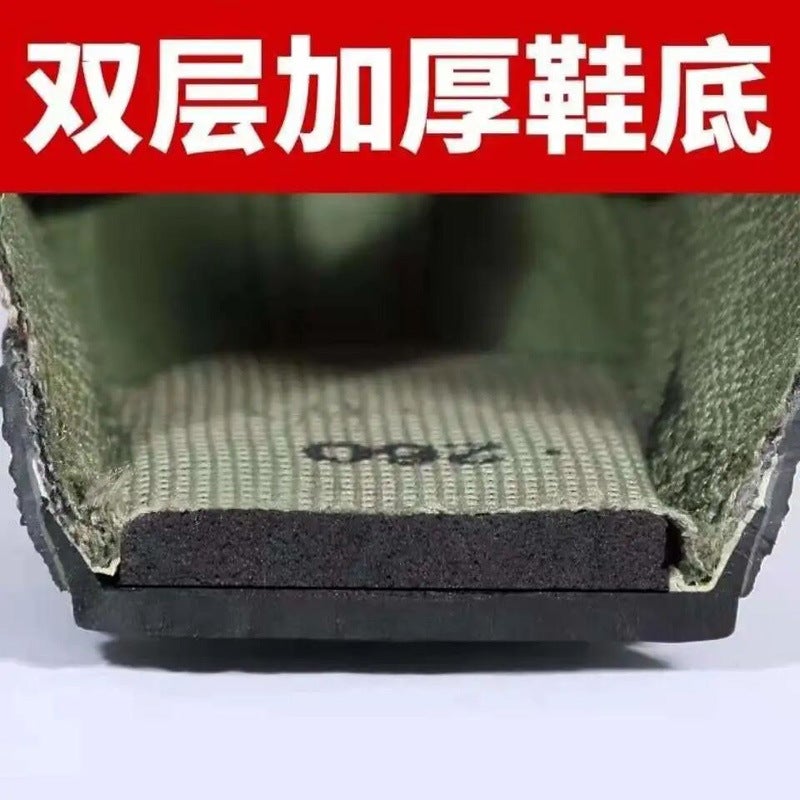 Low-Top Single-Layer Shoes Release Shoes Men'S Construction Site Wear-Resistant Low-Waist Work Labor Protection Shoes Women'S Black Camouflage Farmland Yellow Rubber Shoes - Image 5