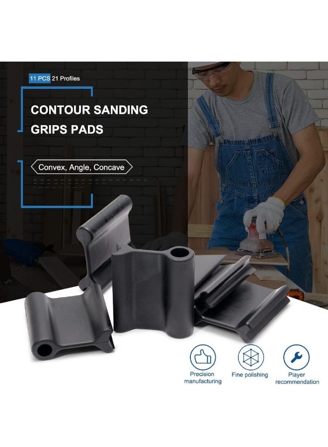 DITKOK 11 PCS Rubber Polishing Pad Flexible Contour & Angle Sanding Grips with 21 Profiles - Image 3