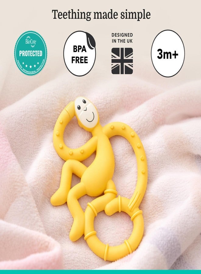 Matchstick Monkey Infant, Antimicrobial Silicone Teether, Easy to Grip, Bpa Free, 3 Months Old+, 10 Cm, Easy to Hold & Naturally Fits in Mouth, Stimulates and Massages Sore Gums, Yellow Mini Monkey - Image 3