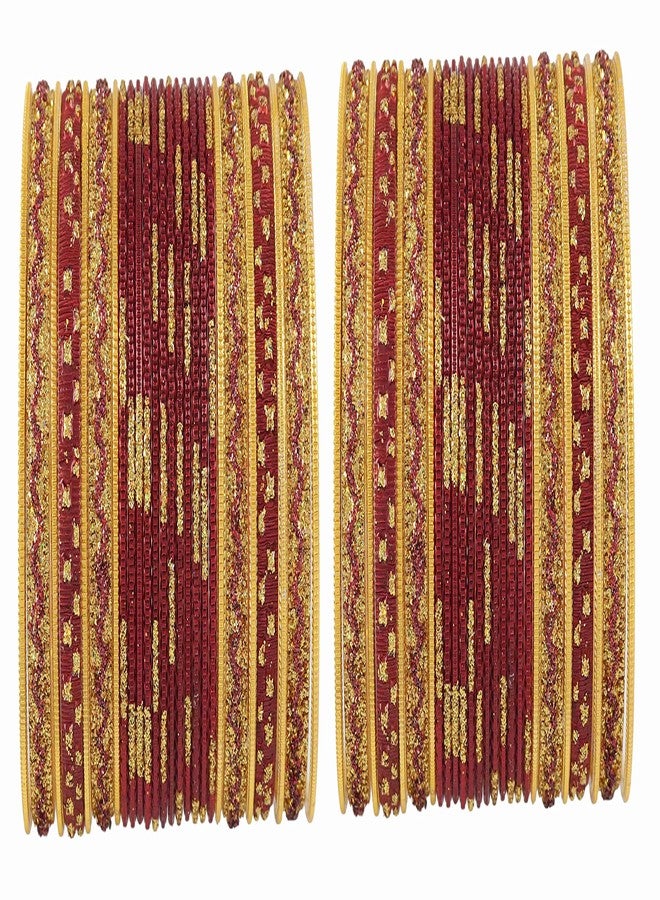 ZULKA Metal Alloy Chuda Set for Women & Girls(Maroon-2.4) - Image 2