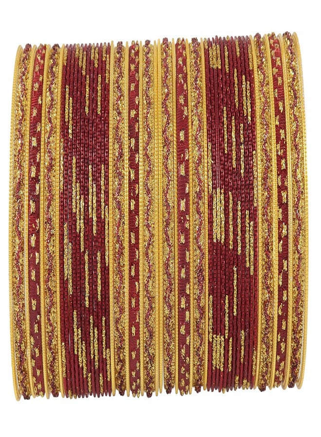 ZULKA Metal Alloy Chuda Set for Women & Girls(Maroon-2.4) - Image 1