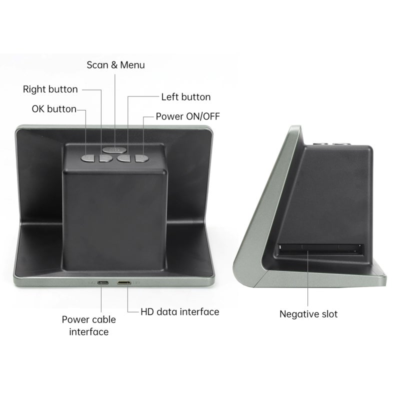 Film Scanner: Dark Gray 24MP CMOS Sensor - Built-in 16GB Memory Slide Scanner for Photography Enthusiasts, Home & Computer Use - Image 3