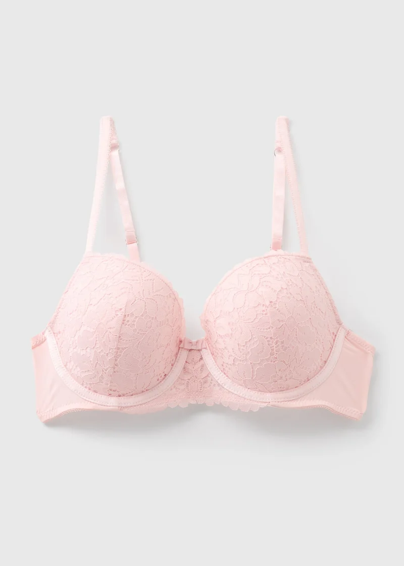 Matalan Pink Lace Detail Bra