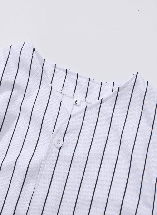 Mowbeat Stripe Baby Baseball Jersey One Print 1 Year Old Birthday Shirt 1st Infant Toddler Button Tee Shirt 12 Months - Image 4