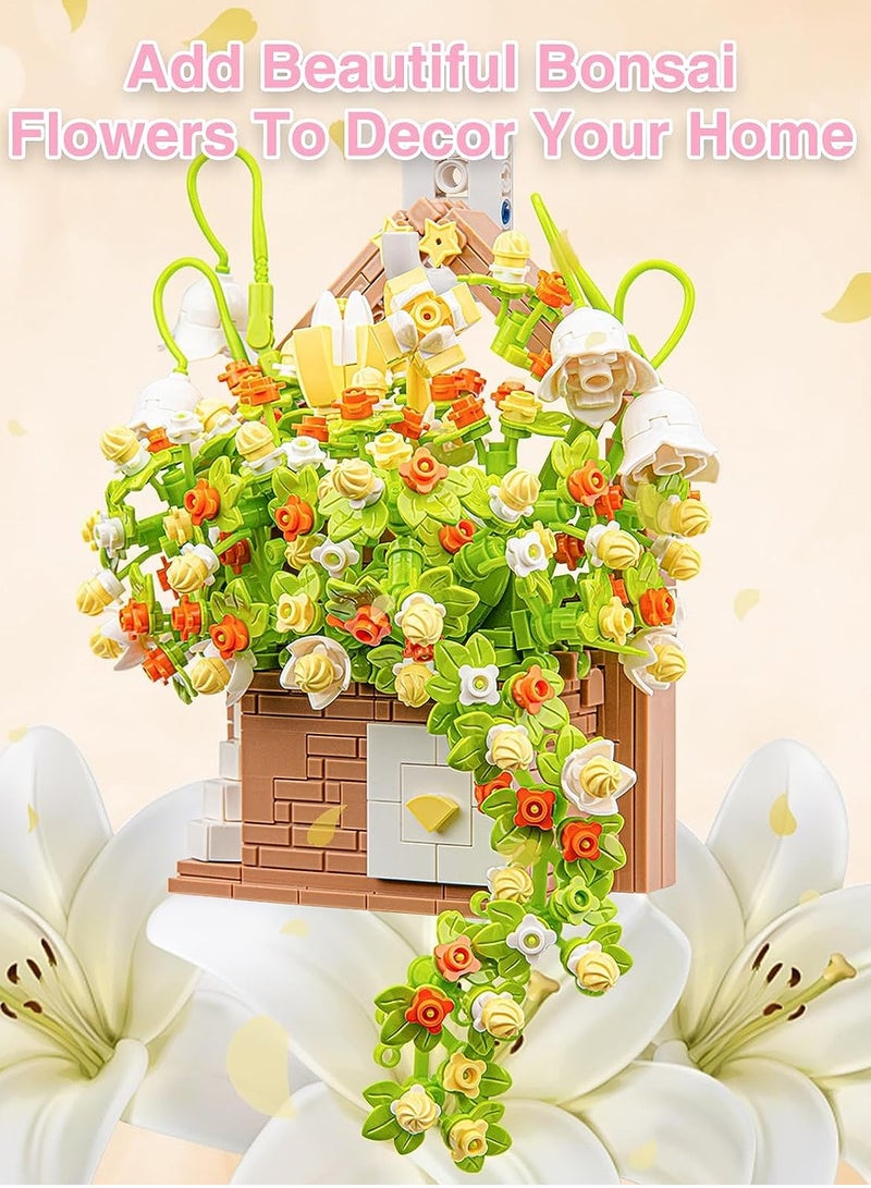 Taiahiro Creative Mini Building Blocks Flowers House with LED Light - Image 3