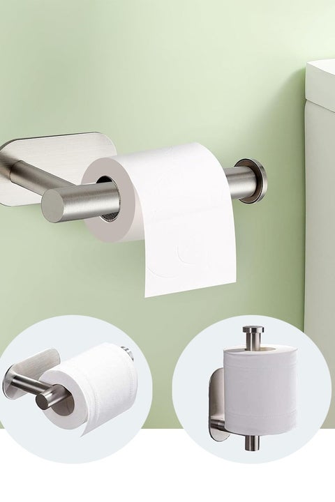 Stainless Steel Toilet Paper Holder,Self Adhesive Tissue Holder For Bathroom,Wall Mounted Paper Holder for Restroom,Kitchen,No Punching Required