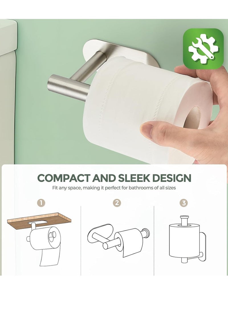 وانغبانغزي حامل مناديل تواليت من الفولاذ المقاوم للصدأ، حامل مناديل تواليت ذاتي اللصق للحمام، حامل مناديل تواليت مثبت على الحائط للحمام والمطبخ، لا يحتاج إلى ثقب - Image 3