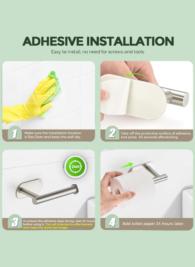 وانغبانغزي حامل مناديل تواليت من الفولاذ المقاوم للصدأ، حامل مناديل تواليت ذاتي اللصق للحمام، حامل مناديل تواليت مثبت على الحائط للحمام والمطبخ، لا يحتاج إلى ثقب - Image 5