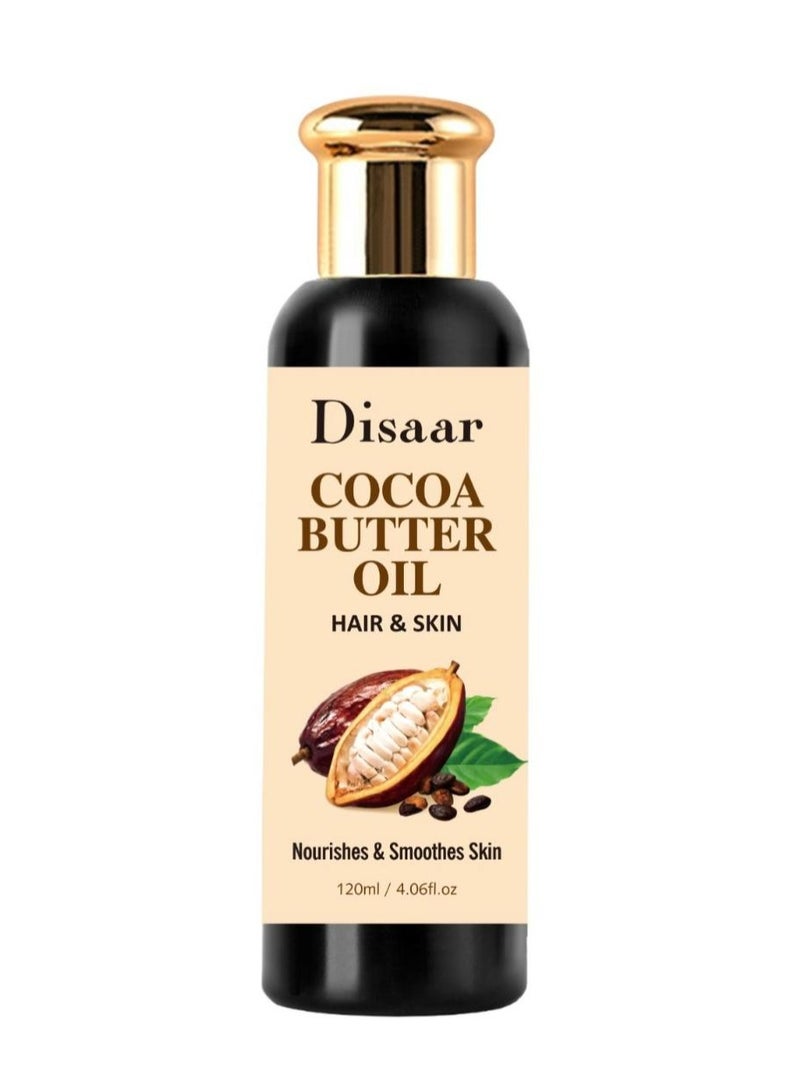 Disaar Cocoa Butter Oil Hair And Skin Nourishes And Smoothes Skin 120 ML
