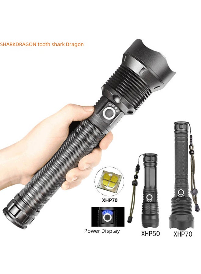 P70 High-power Led Flashlight Outdoor Waterproof Usb Rechargeable Zoomable Extendable Large Beam Torch For Camping Hiking-Color:X71 White Laser Flashlight (built-in 1800 Mah)  - Image 2