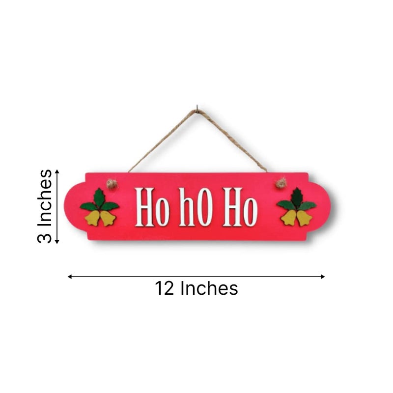 Chalk My Theme Set of Wreath Ring Ho ho ho Quote Wooden Hanging Tree Wall or Door Christmas Decoration Items For Home Office Restaurant Cafe School and Chruch - Image 3