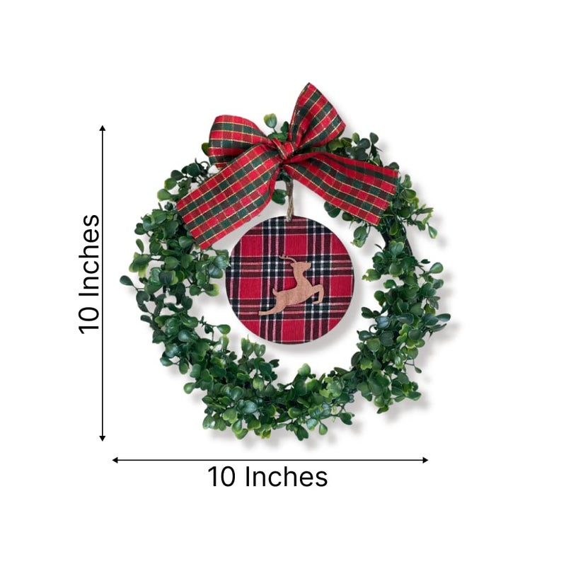 Chalk My Theme Set of Wreath Ring Ho ho ho Quote Wooden Hanging Tree Wall or Door Christmas Decoration Items For Home Office Restaurant Cafe School and Chruch - Image 2