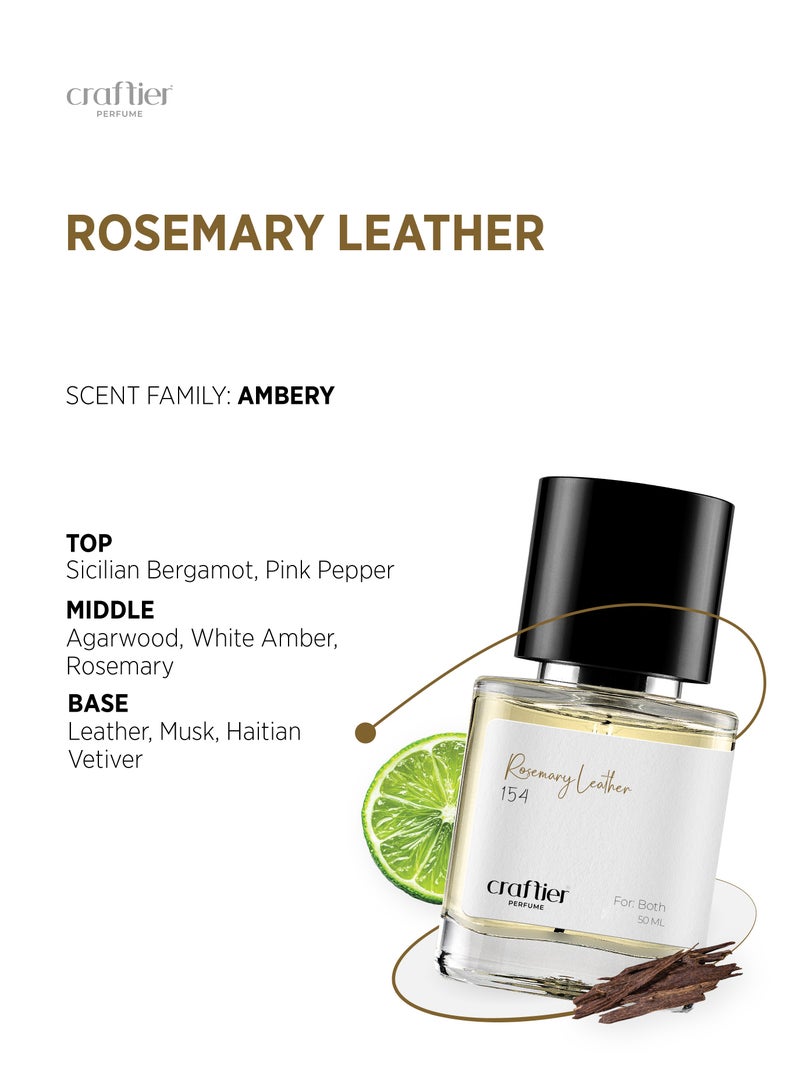 Craftier Perfume ROSEMARY LEATHER - Inspired of-IMPERIAL VALLEY, Eau De Parfum for Men & Women - 50ml, Long Lasting Ambery Fragrance Upto 16 Hrs, Travel Size Unisex Perfume - Image 3