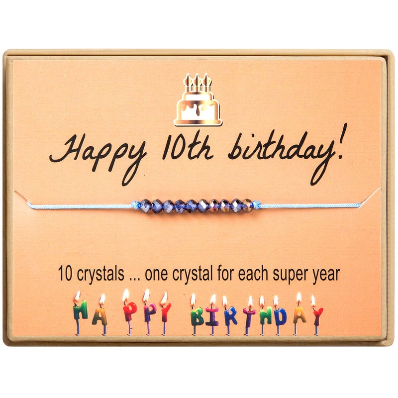 HolyFast Happy Birthday Gifts Bracelet Crystal Beads Bracelet Gift for Women Girls 11st 12th 13th 14th 15th 16th 17th 18th 19th 20th 21th 25th 30th 10 th Birthday Gift