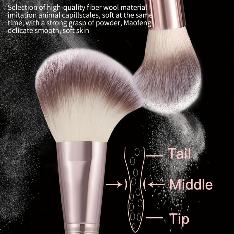 HGHDBT 44Pcs Brown Makeup Brushes Set Professional Makeup Kit Multi-functional Makeup Tool Set with Facial Makeup Accessories, Foundation Makeup Brush Kit Eye and Face Make up Brushes & Tools - Image 2