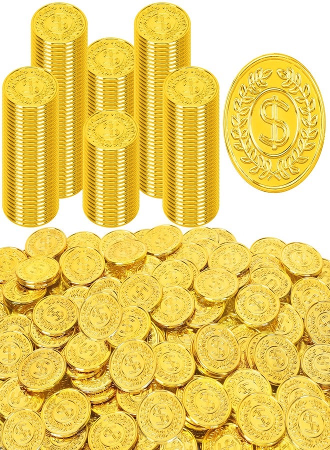 Fullive 120 PCS Gold Coins, 1.4 in Plastic Gold Coins, 0.08 in Thick Fake Coins Pirate Coins Tokens Play Coins for Kids, Pirate Treasure Classroom Reward Adventure Theme Party Supplies for Pirate Party - Image 1