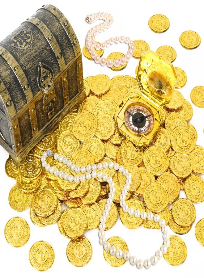 Fullive 120 PCS Gold Coins, 1.4 in Plastic Gold Coins, 0.08 in Thick Fake Coins Pirate Coins Tokens Play Coins for Kids, Pirate Treasure Classroom Reward Adventure Theme Party Supplies for Pirate Party - Image 4