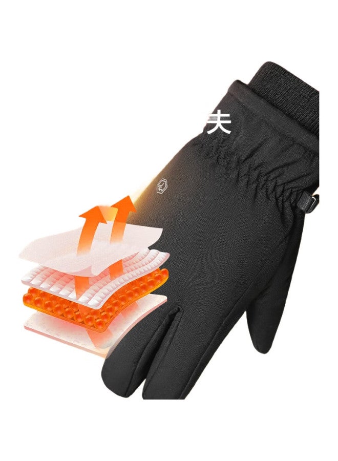 JD.com Jingzao Cycling Gloves, Winter Warm, Windproof, Cold-Resistant, Fleece-Lined, For Motorcycles, Electric Bicycles, Skiing, Men And Women, Touchscreen Compatible, Size L - Image 3