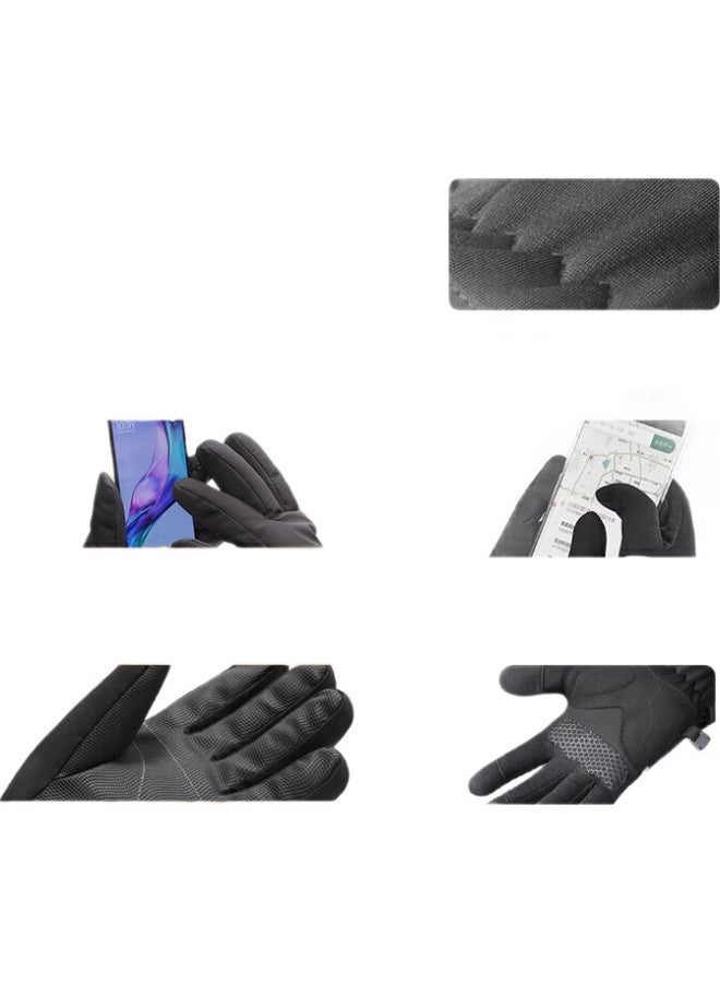 JD.com Jingzao Cycling Gloves, Winter Warm, Windproof, Cold-Resistant, Fleece-Lined, For Motorcycles, Electric Bicycles, Skiing, Men And Women, Touchscreen Compatible, Size L - Image 2