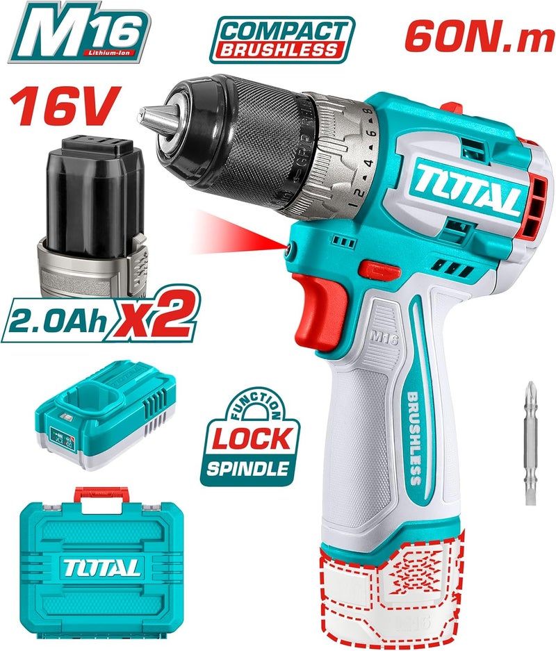 Total TDLI16682 Compact Brushless Cordless Drill - Image 2