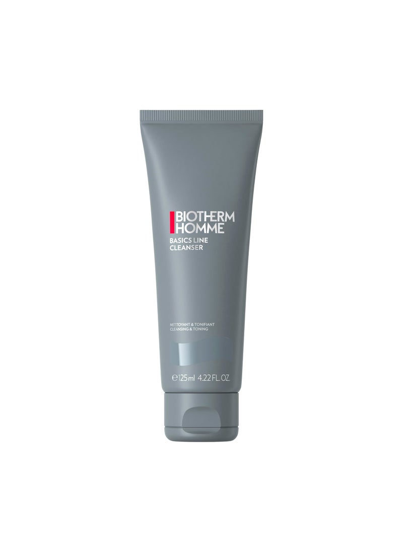 BIOTHERM Biotherm Homme Basics Line Cleanser with Biotech Plankton, Gentle Daily Cleansing Gel for Men with Normal Skin, Fresh and Toning Effect, 4.2 Fl. Oz. 