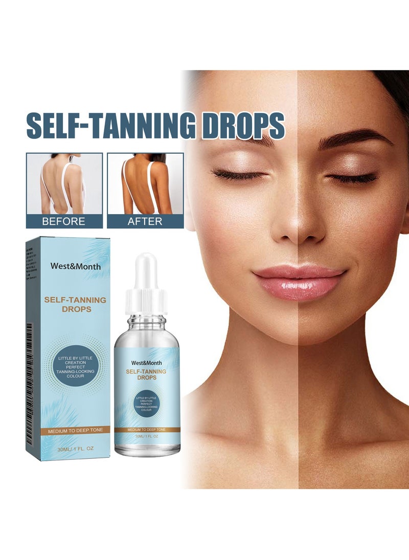 West&Month Self Tanning Drops Body Face Self Tanner Sunless Self Tanning Water  - Image 1