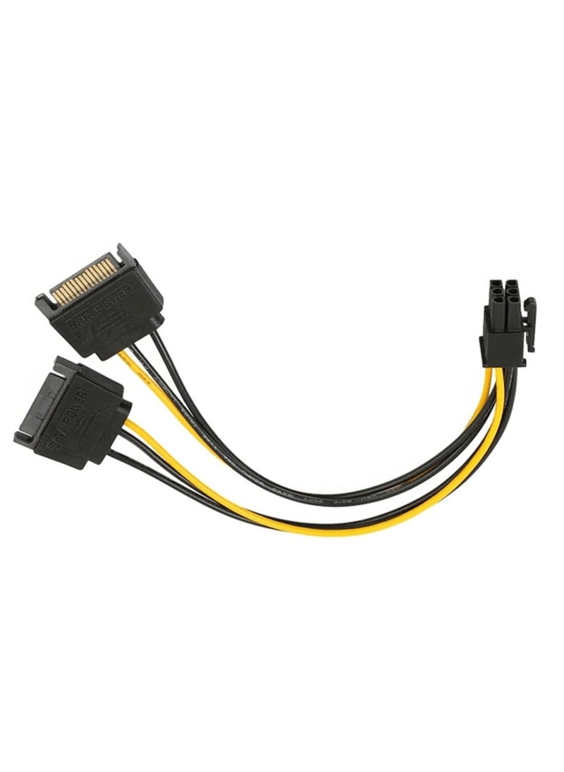 Generic Dual 15-pin SATA power supply connectors to a 6-pin PCI Express video card 15cm  - Image 3