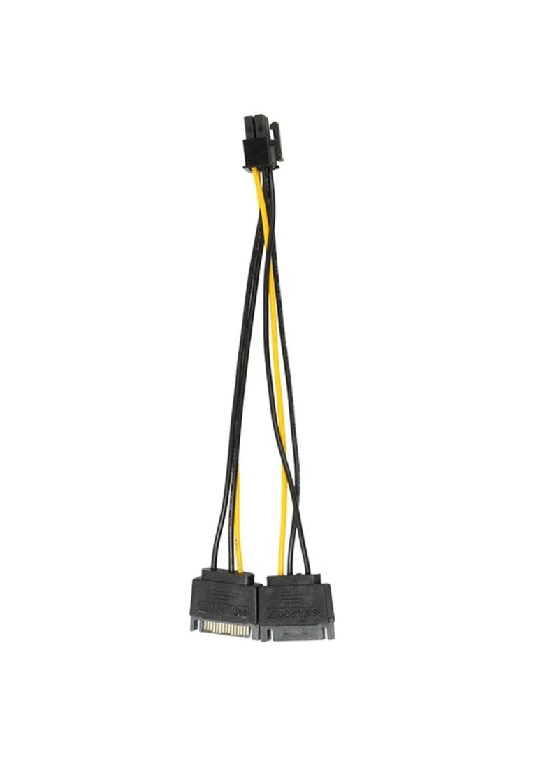 Generic Dual 15-pin SATA power supply connectors to a 6-pin PCI Express video card 15cm  - Image 5