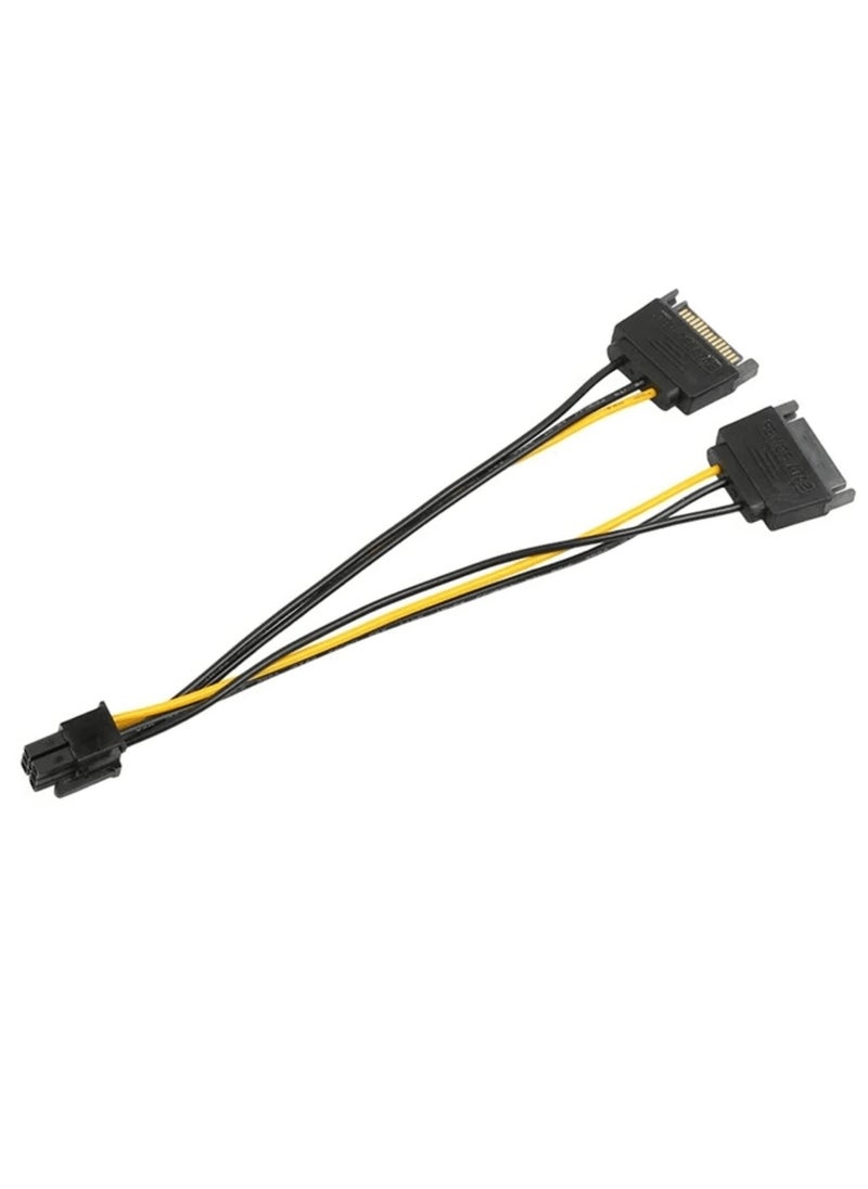 Generic Dual 15-pin SATA power supply connectors to a 6-pin PCI Express video card 15cm  - Image 4