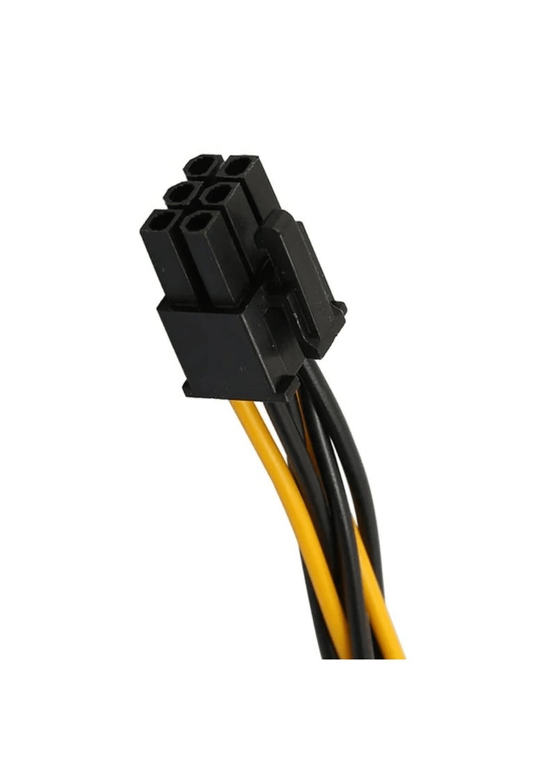 Generic - Dual 15-pin SATA power supply connectors to a 6-pin PCI Express video card 15cm - Image 1