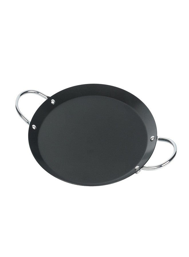 Restaurantware-Met Lux 9 Inch Round Griddle With Double Handle, 1 No-Stick Flat Top Grill - Compatible With Open Fire And Gas, Durable, Black Carbon Steel Griddle Pan, Even-Heating, For Eggs - Image 1
