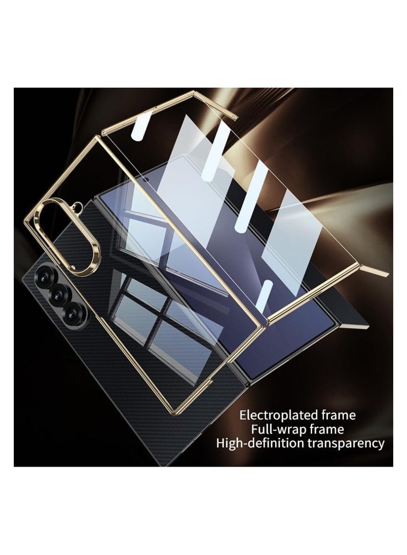 **غطاء Samsung Galaxy Z TriFold 5G، 【بشاشة مدمجة】 إطار مطلّى، حافظة شفافة مضادة للصدمات بتغطية كاملة مع حامي شاشة زجاج مقوى عالي الوضوح.** - Image 2