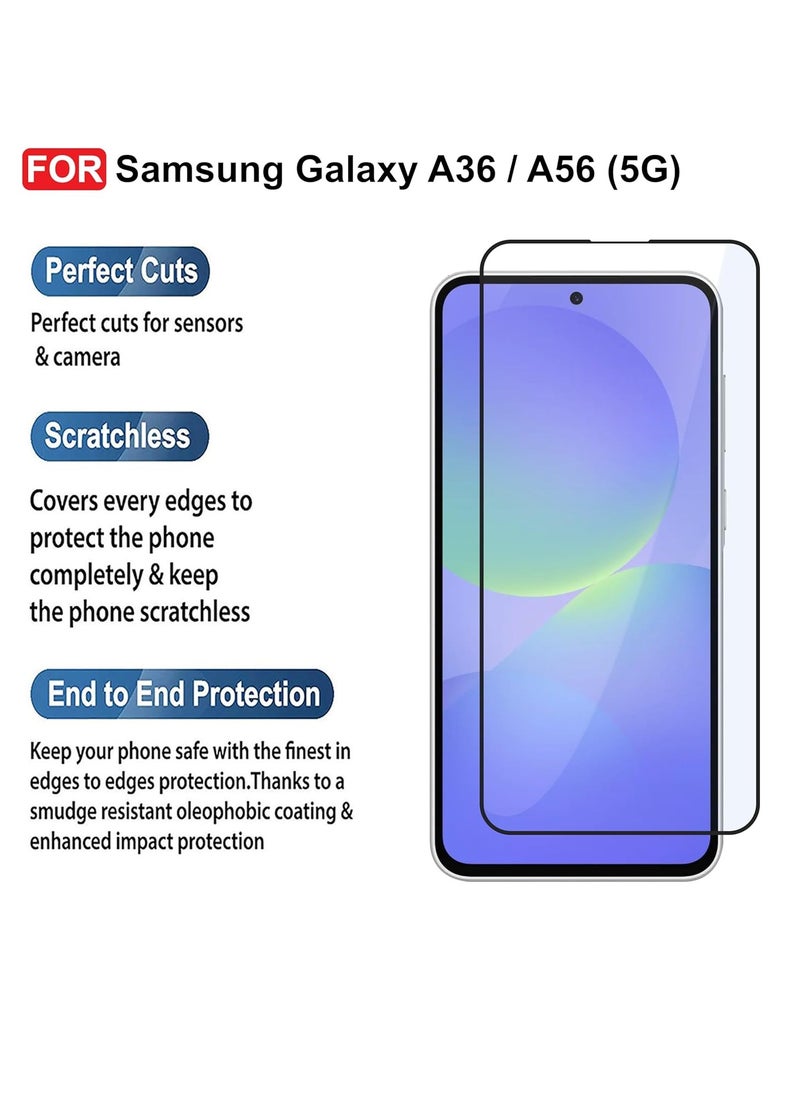 Samsung Galaxy A56 / A36 ESD Anti Static 9H Premium Tempered Glass Screen Protector With Black Frame