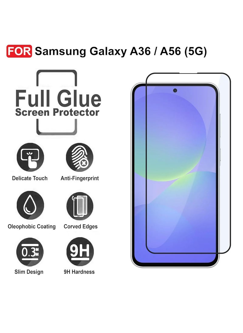 Samsung Galaxy A56 / A36 ESD Anti Static 9H Premium Tempered Glass Screen Protector With Black Frame